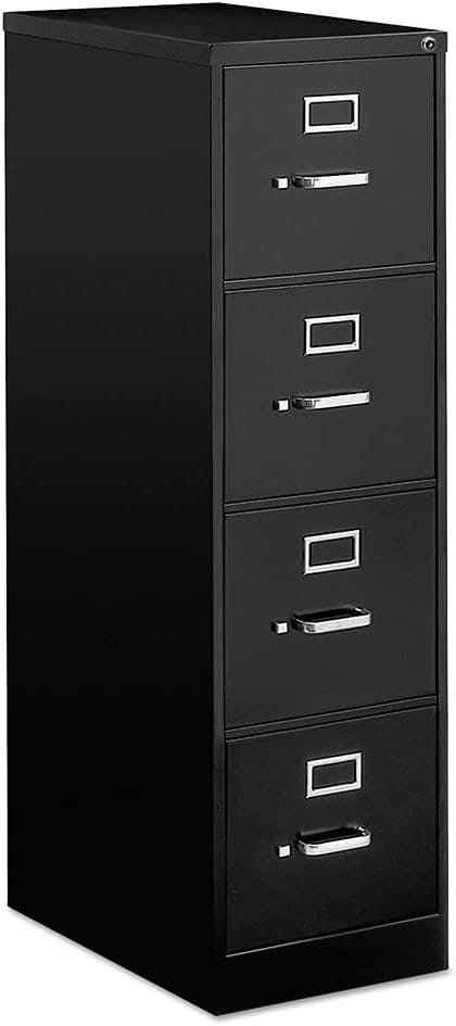 Modern Mobile 15'' Black Steel 4-Drawer Lockable File Cabinet