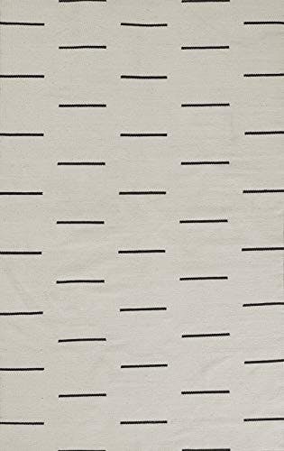 Ivory Stripe Essence 8' x 10' Synthetic Reversible Area Rug