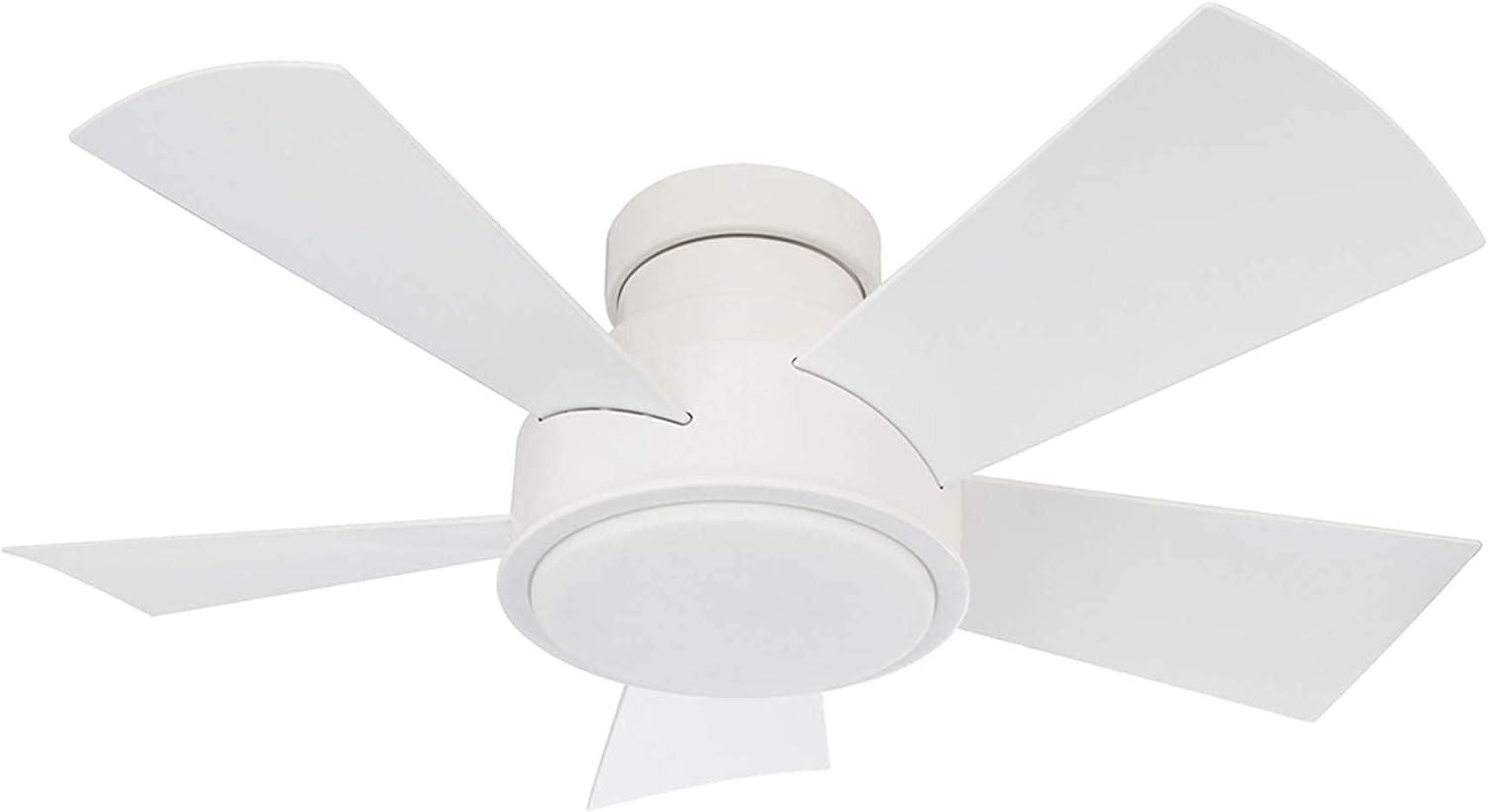 Vox 38" Matte White Smart Flush Mount Ceiling Fan with LED