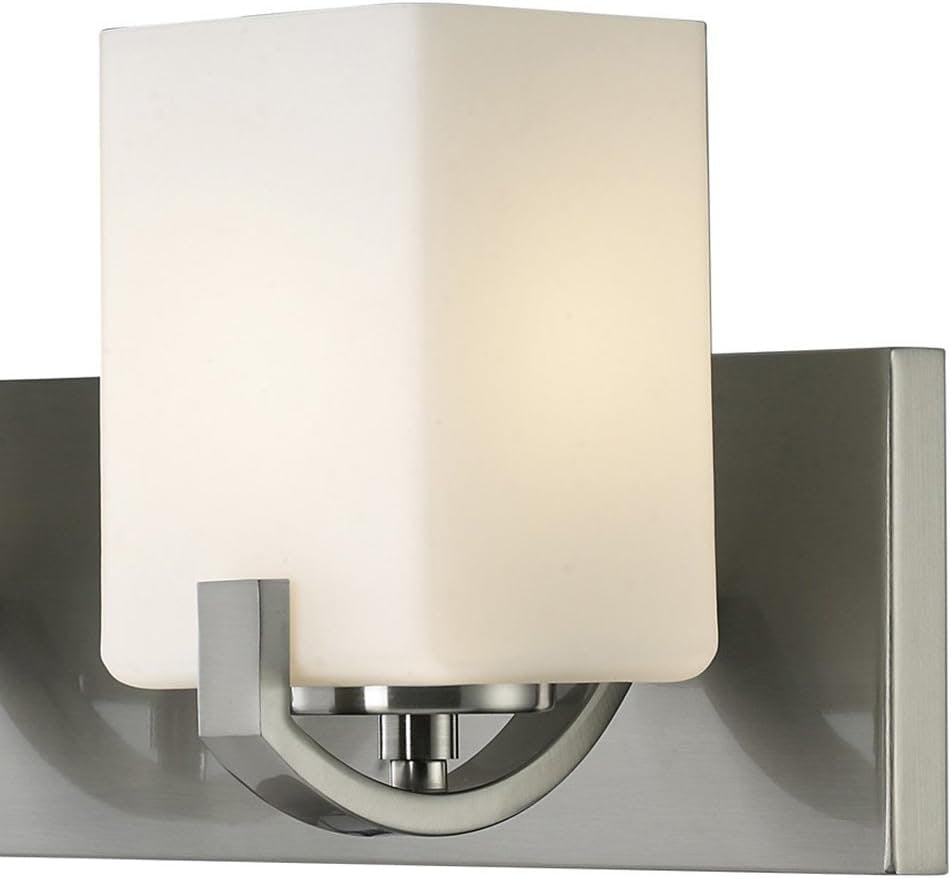 Palmer Contemporary Brushed Nickel 3-Light Vanity with White Opal Glass