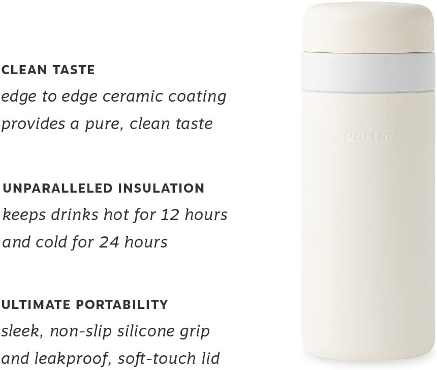 Elegant Cream Ceramic-Coated 16oz Insulated Travel Bottle