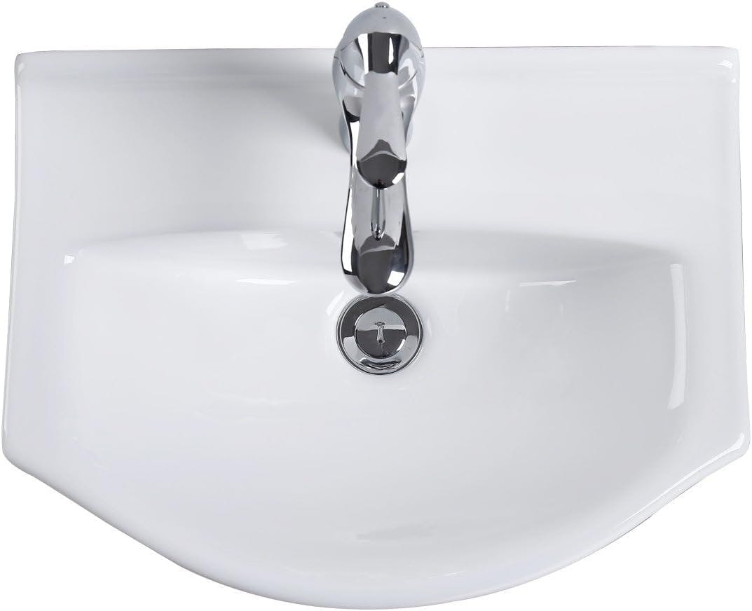 Arc 17.75" White Ceramic Wall-Mount Vessel Sink with Reno-Gloss Finish