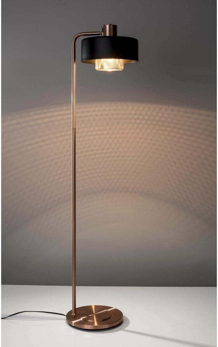 Bradbury 60'' Black and Copper Adjustable Arched Floor Lamp
