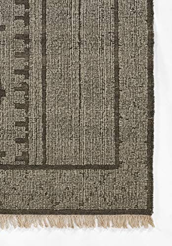 Bristol Handwoven Geometric Wool Blend Area Rug, 5' x 8', Natural