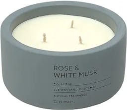 Rose and White Musk Scented Jar Candle