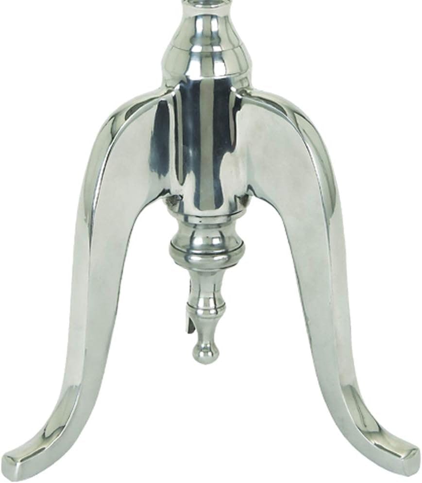 Elegant Round Silver Aluminum Pedestal Accent Table