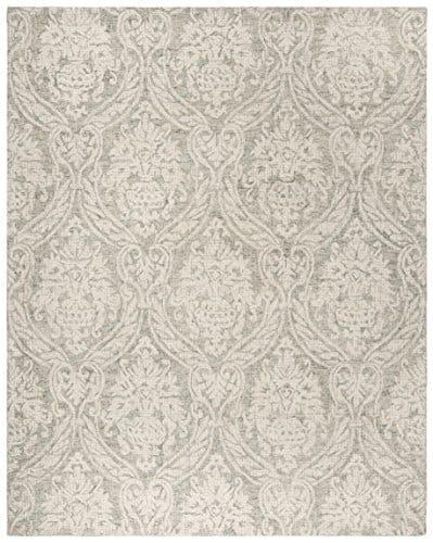 Handmade Abstract Gray Wool Rectangular Rug 10' x 14'