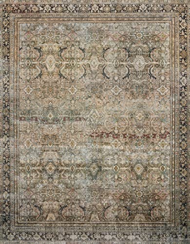 Layla Vintage-Inspired Charcoal Gray Runner Rug - 2'6" x 9'6"