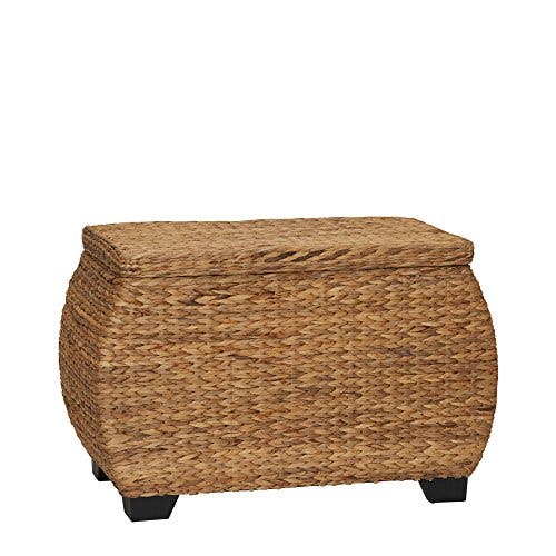 Natural Water Hyacinth 31'' Curved Lidded Storage Chest