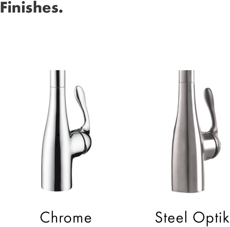 Elegante Steel Optik Single-Handle Kitchen Faucet with Pull-Out Spray