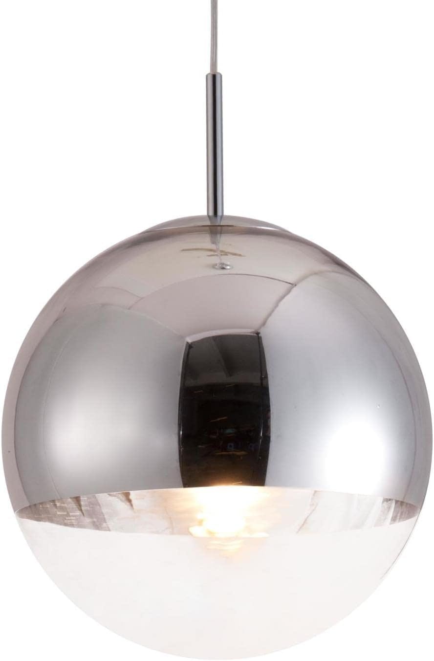 Kinetic Chrome Globe Ceiling Lamp with Adjustable Height