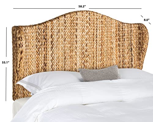 Transitional Nadine Winged Full Headboard in Natural Brown