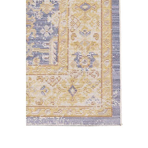 Loomed Vintage Light Blue Polyester 2'x3' Accent Rug