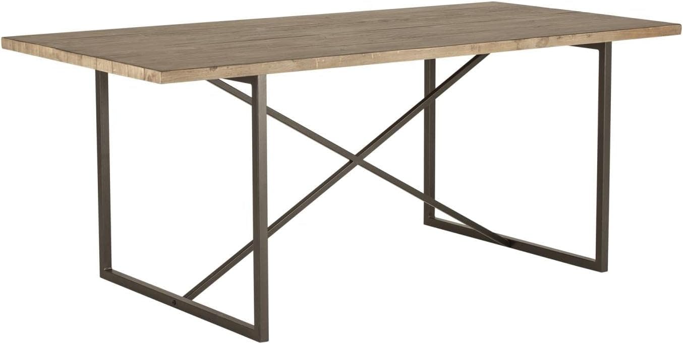 Sierra 75" Reclaimed Pine Wood Dining Table with Metal Base