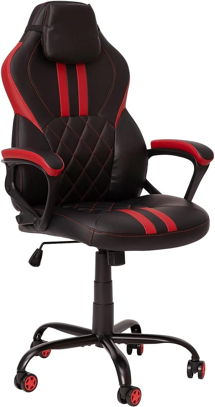 ErgoRacer 25" Adjustable Black and Red Gaming Office Chair