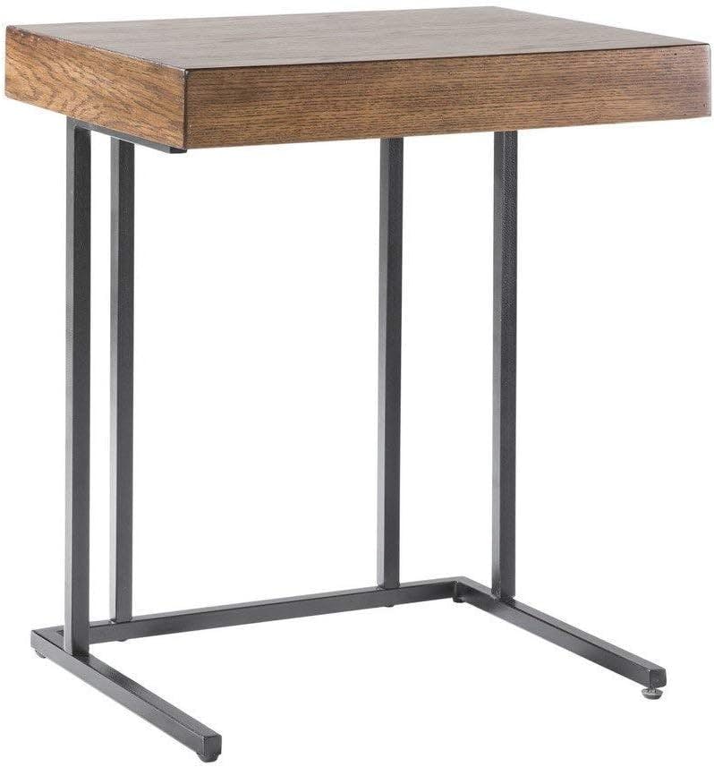 Wynn Black Wood Pull-Up Table with Inner Storage, 22"x26"