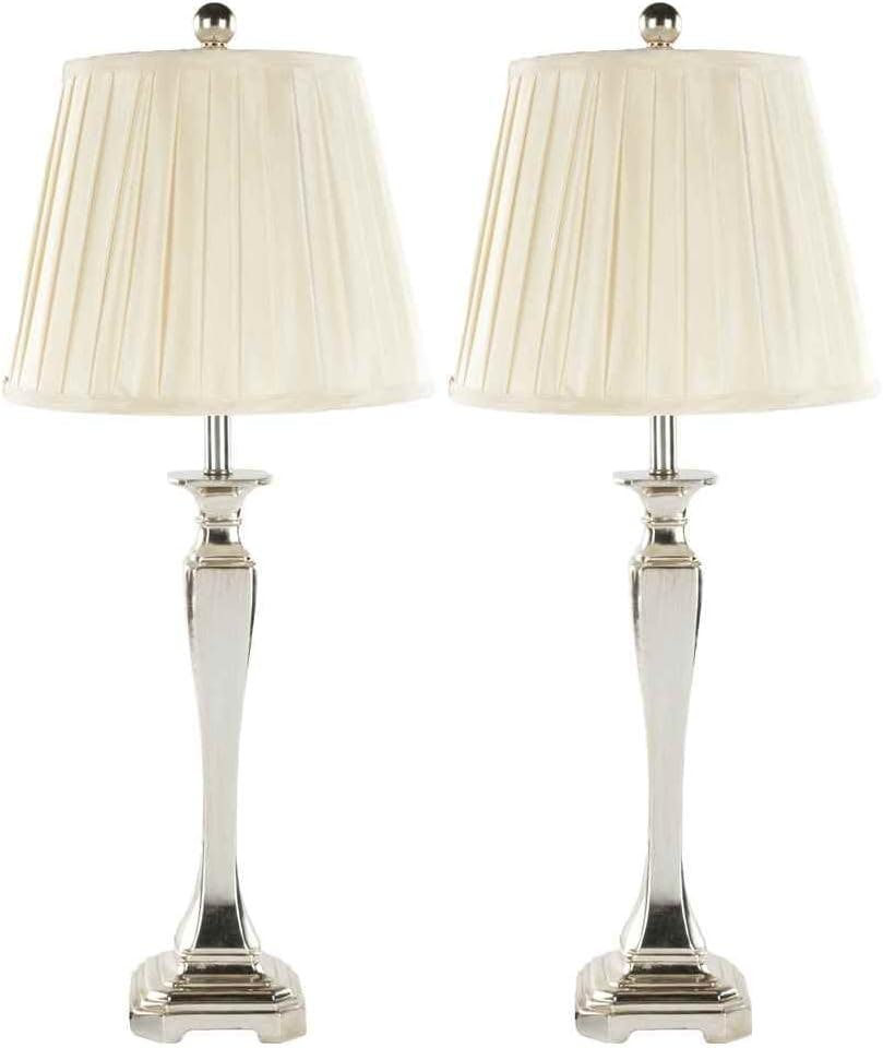Champagne Elegance 27" Traditional Table Lamp Set with Cream Shade