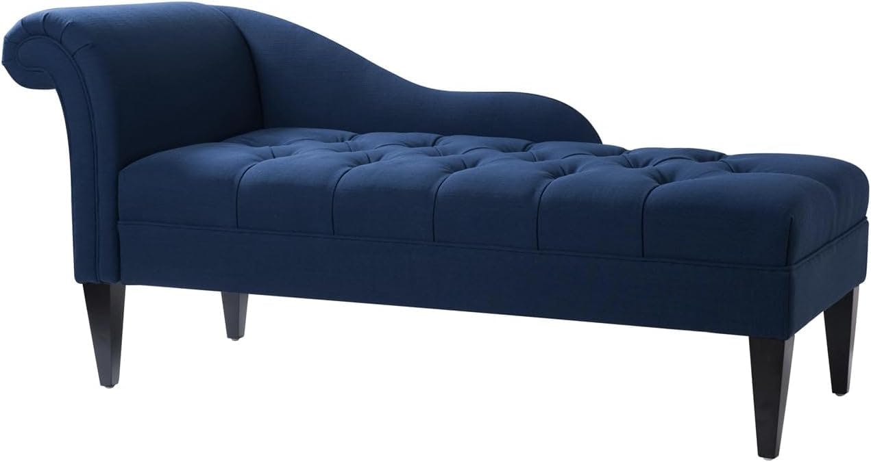 Harrison Midnight Blue Handcrafted Wood Chaise Lounge