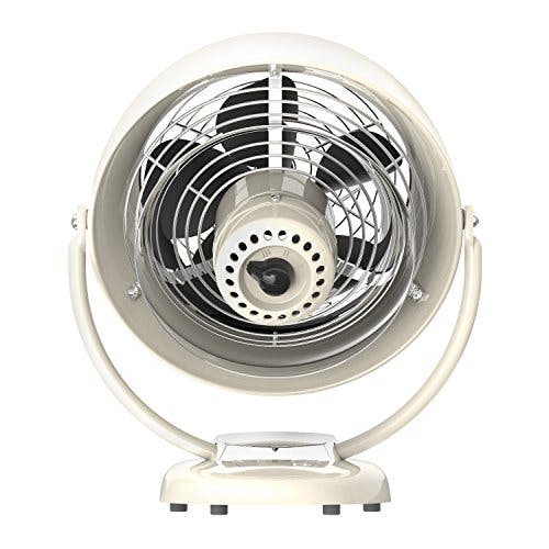 Vintage White 7.4" VFAN Air Circulator with 3-Speed Metal Floor Fan