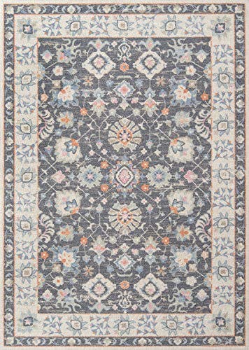 Charcoal Medallion 7'9" x 9'10" Wool-Synthetic Blend Area Rug