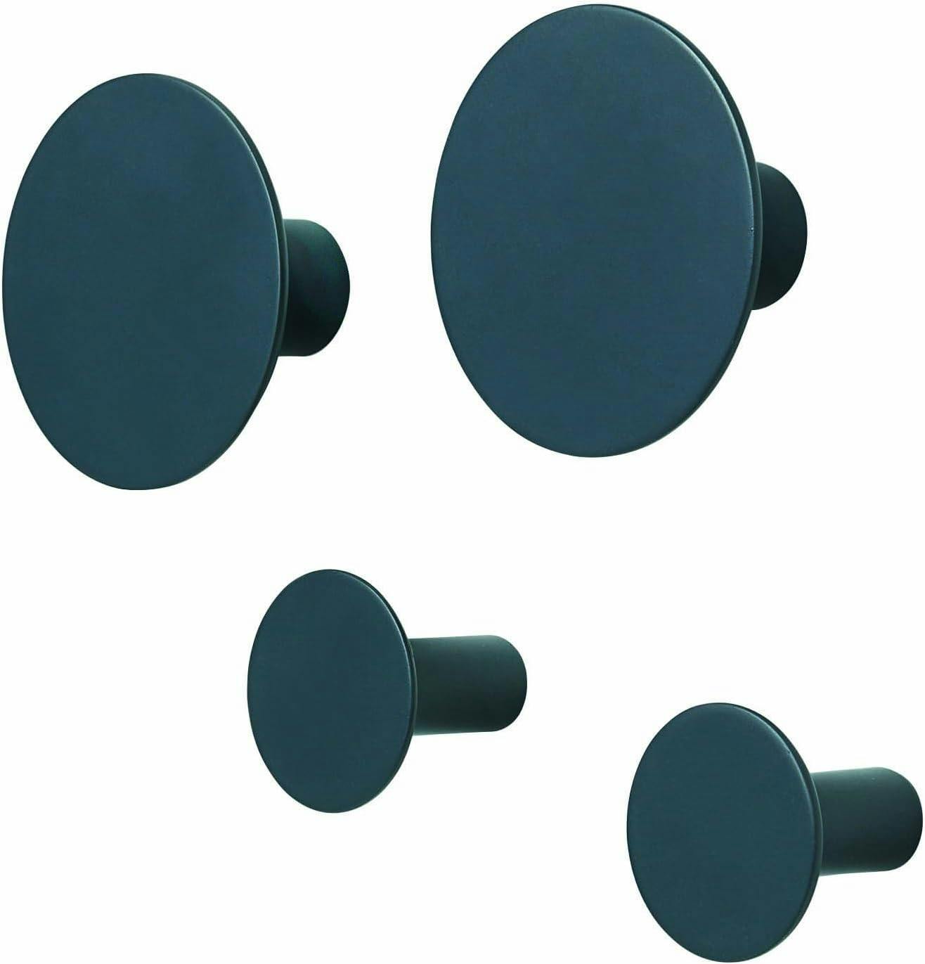 Ponto Gunmetal Polystone Round Wall Hooks - Set of 4