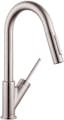 Modern Steel Optik Pull-Down Kitchen Faucet with Magnetic Docking