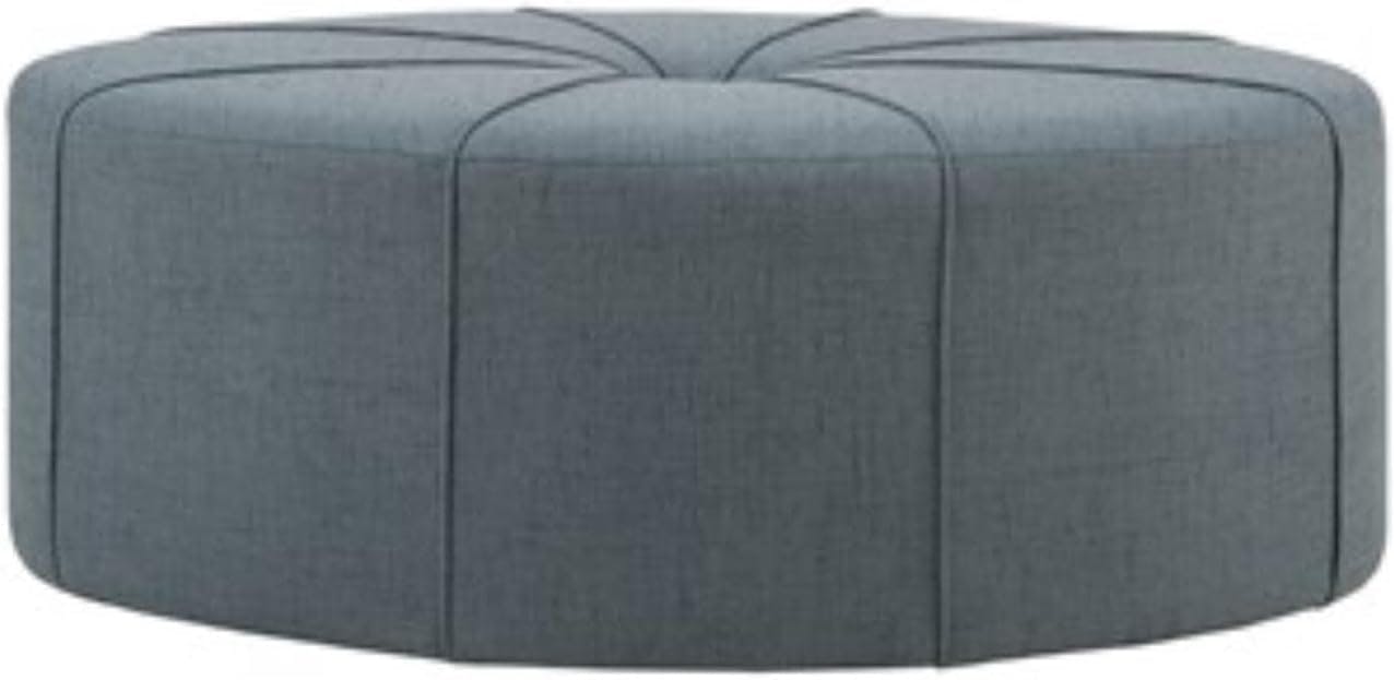 Ferris Charcoal Grey Flannel Tufted Oval Cocktail Ottoman