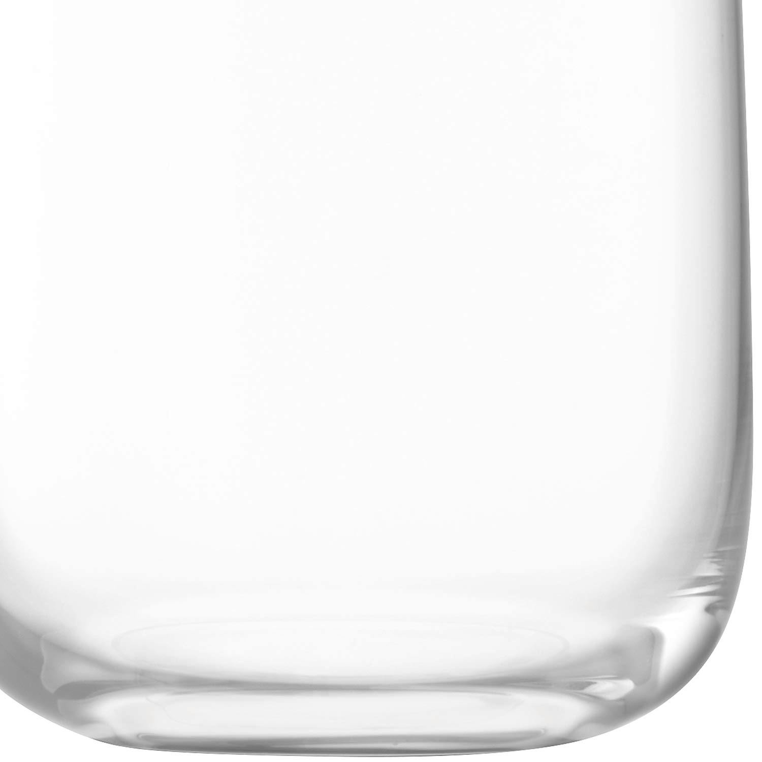 Borough Modern Clear Bar Glass Set with Curved Walls - 21oz, Pack of 4