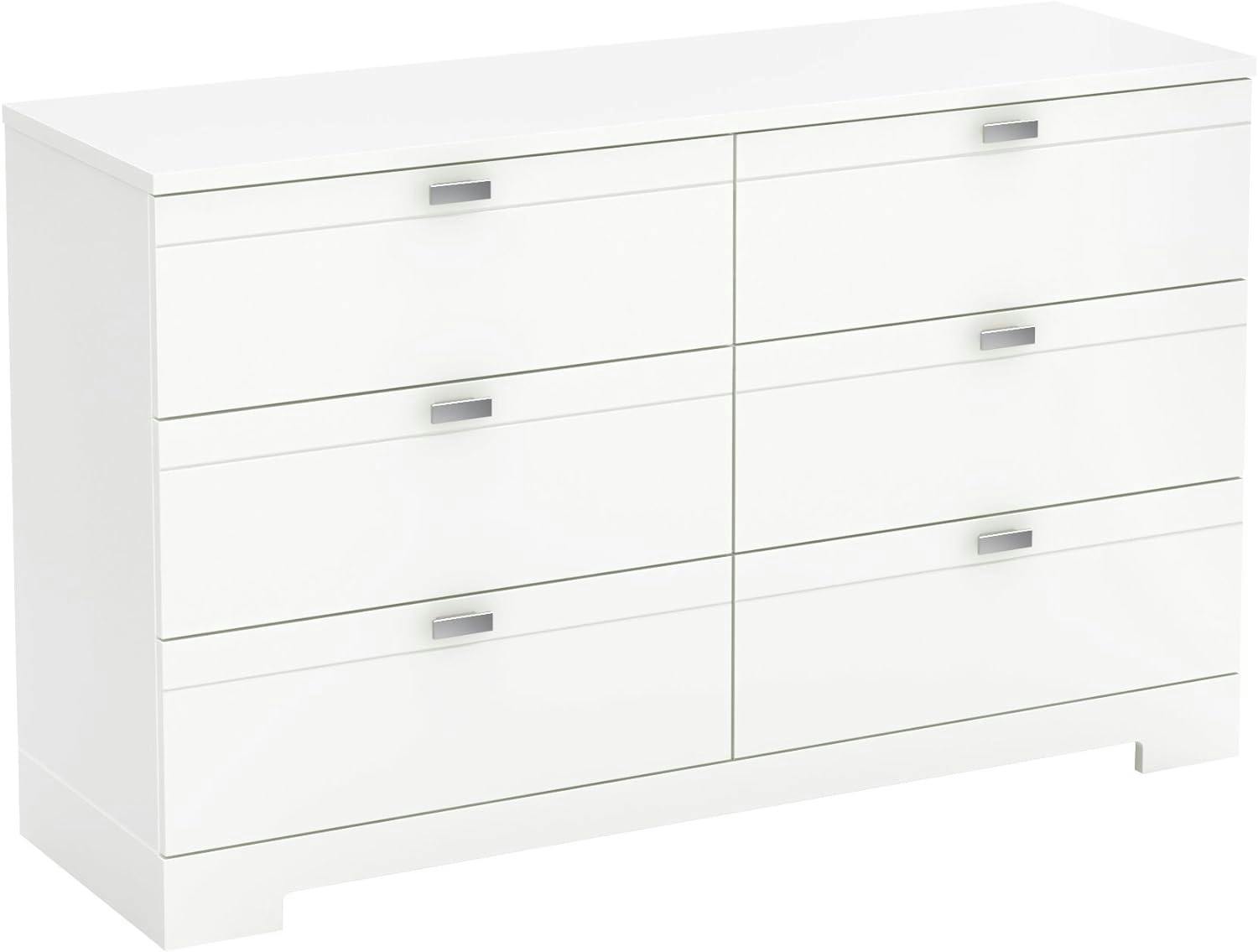 Pure White Nursery Double Dresser with Soft Close Deep Drawers
