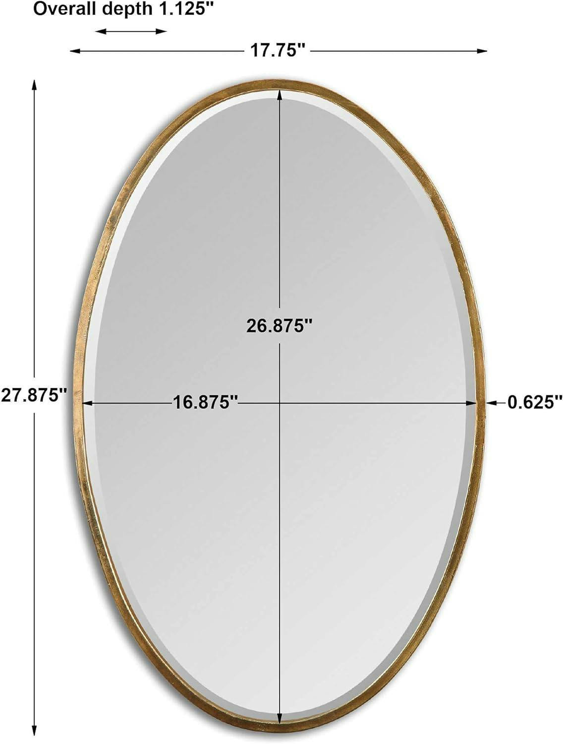 Merci 18"x28" Gold Oval Wall Mirror