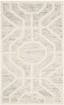 Elegant Cambridge Light Grey & Ivory 5' x 8' Hand-Tufted Wool Rug