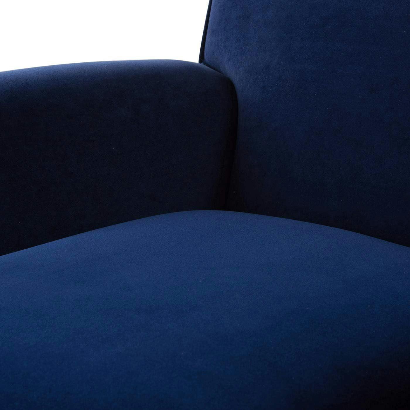 Harbour Navy Blue Upholstered Armchair with Metal Casters