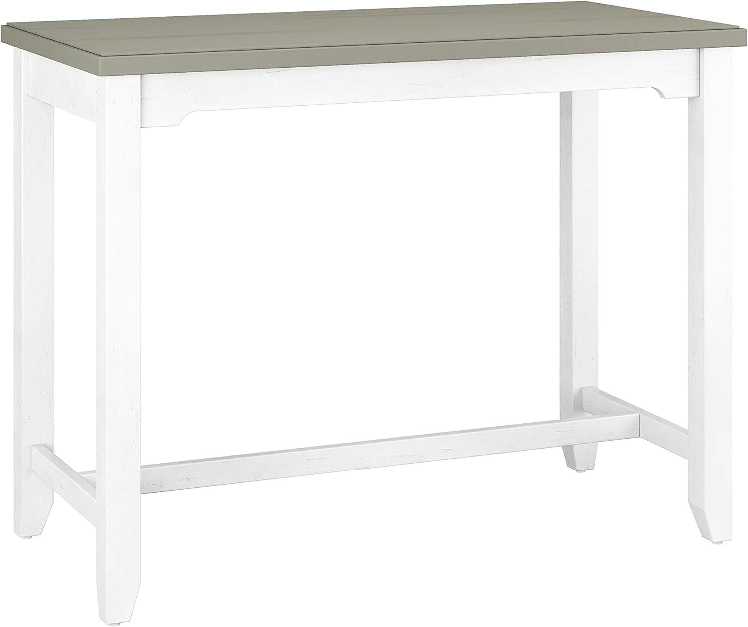 Modern Farmhouse Rectangular Counter Height Table in Distressed Gray and Sea White