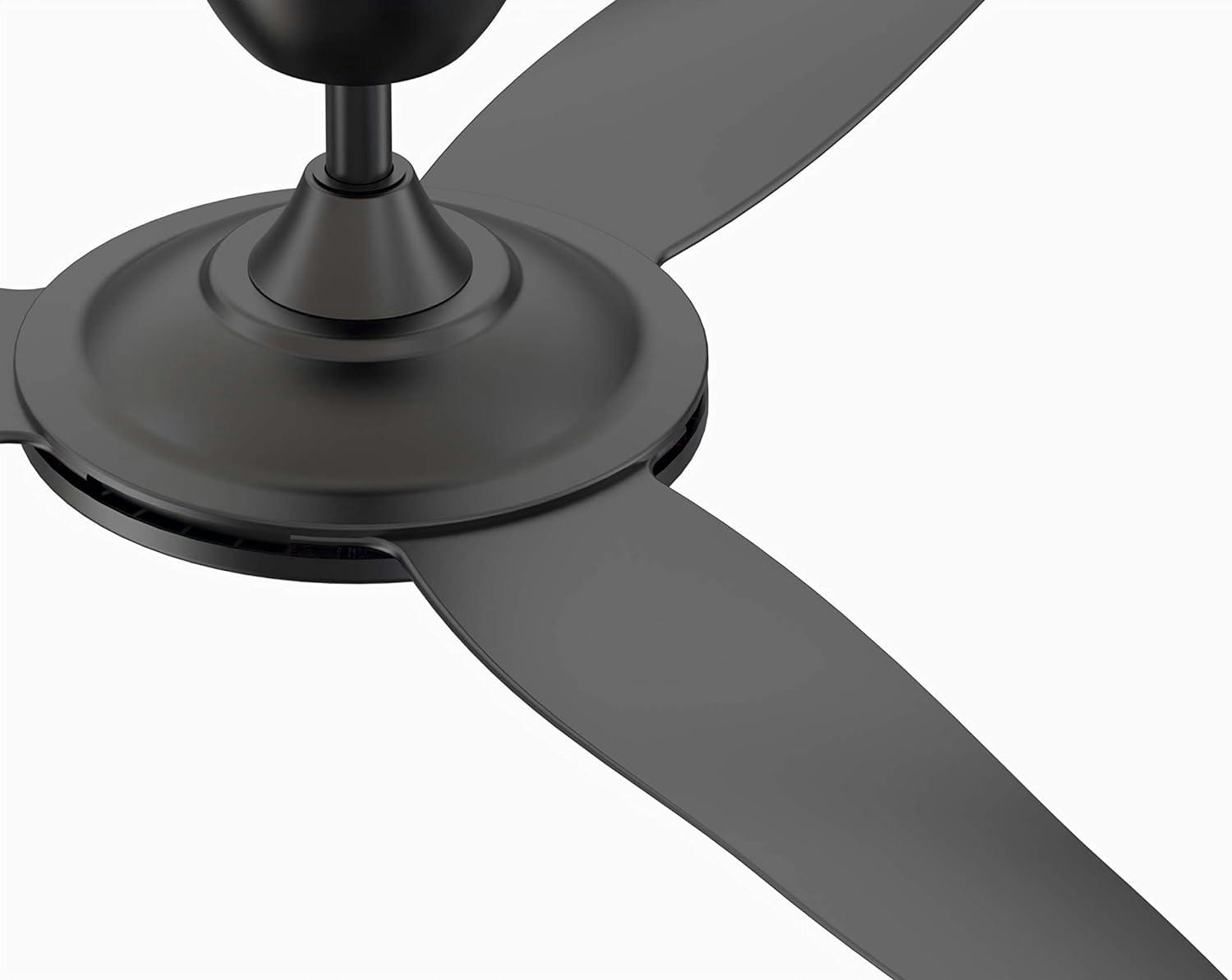 GlideAire 52" Smart Black Composite Blade Ceiling Fan with Remote