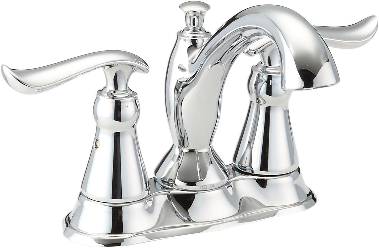 Linden Chrome Elegance Two-Handle Centerset Bathroom Faucet