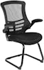 Cantilevered Black Mesh and Metal Office Chair with Adjustable Arms