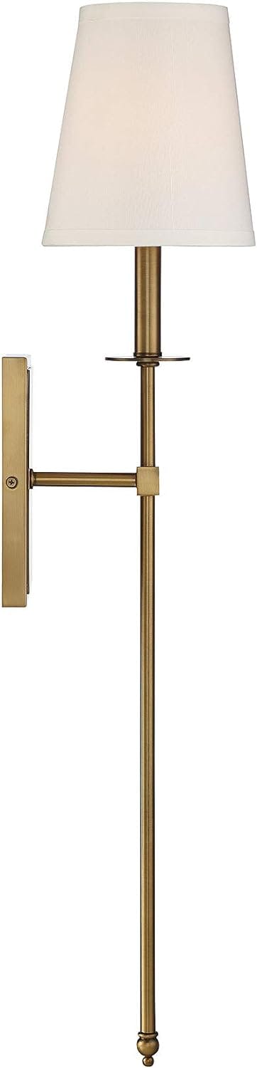 Monroe Elegance Warm Brass Outdoor Wall Sconce with White Shade