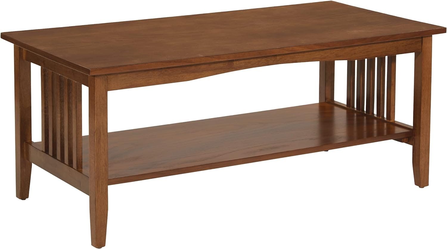 Sierra Mission 45'' Ash Brown Rectangular Wood Coffee Table with Lower Shelf
