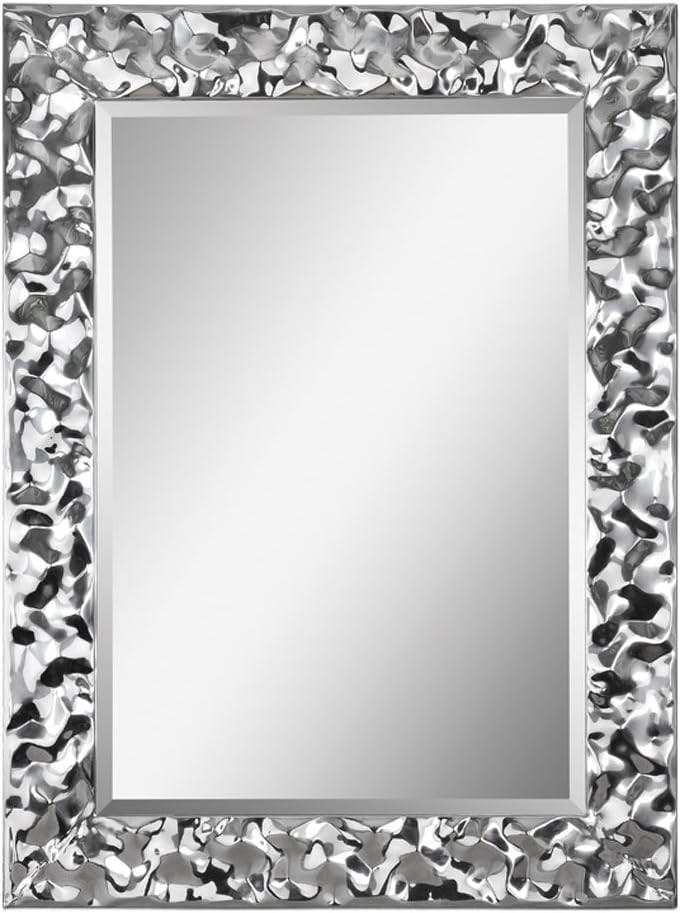 Crinkle Chrome Border 30x40 Rectangular Mirror