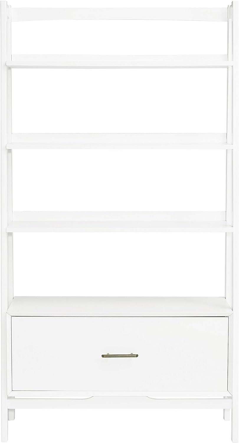 Landon 70" Large White Etagere Bookcase