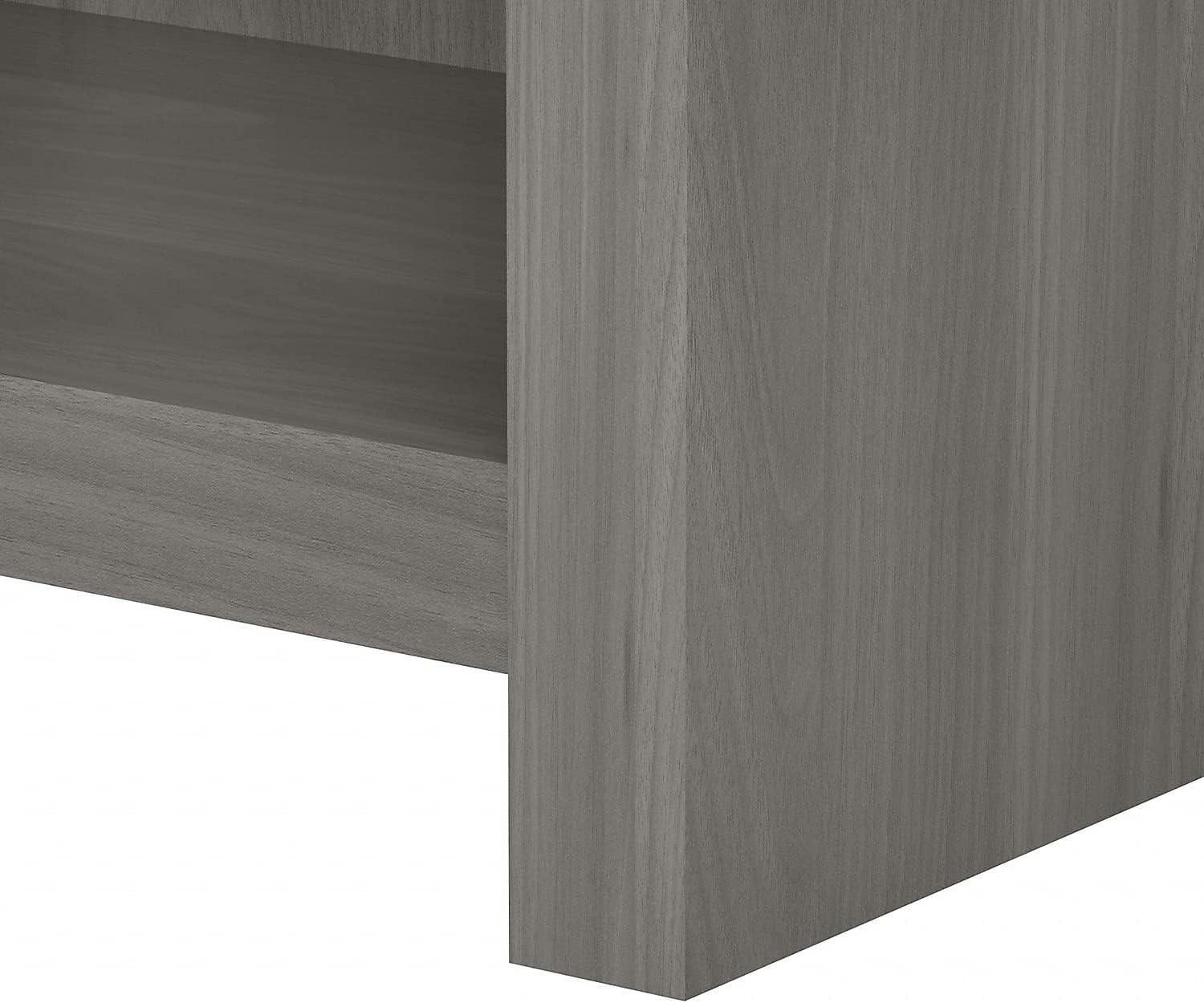 Modern Gray Adjustable 5-Shelf Wooden Bookcase
