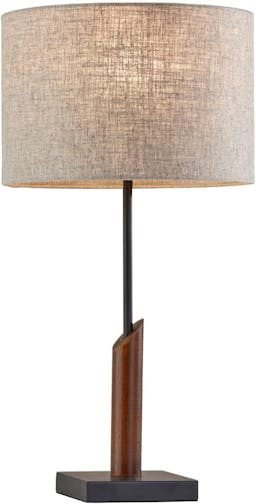 Cornelius Wood Table Lamp, Black & Walnut
