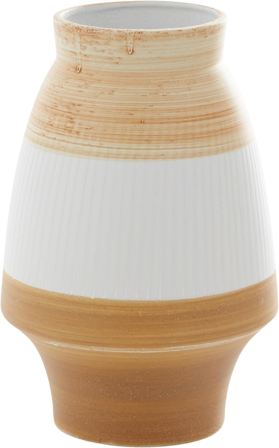 Coastal Serenity Brown & Terracotta 13" Ceramic Vase
