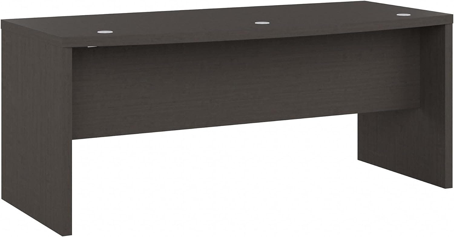 Contemporary Charcoal Maple 72" Home Office Desk with Filing Cabinet