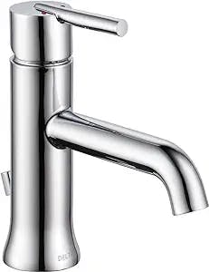 Delta Faucets Trinsic Single Handle Bathroom Faucet with Pop-Up Drain and Base Plate