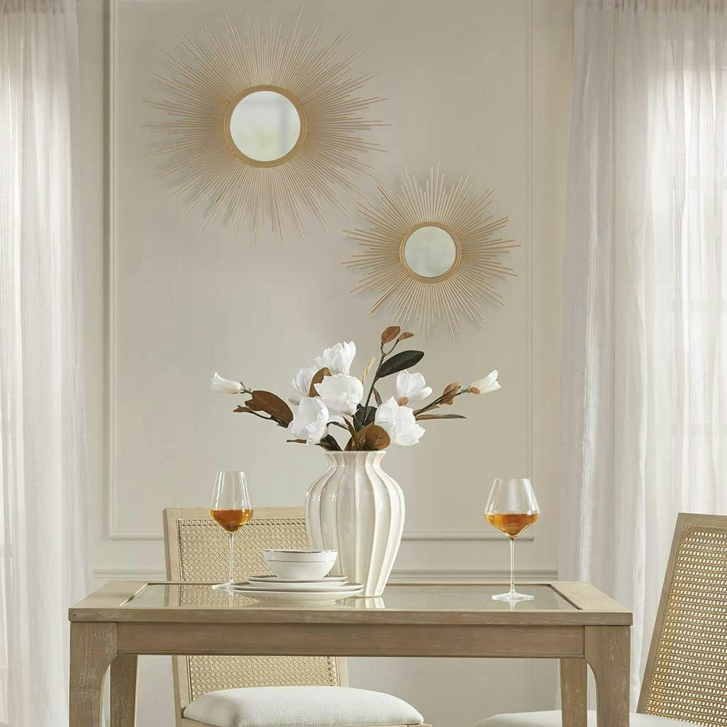 Ecliptic Sphere 14.5" Gold and Silver Sunburst Wall Mirror