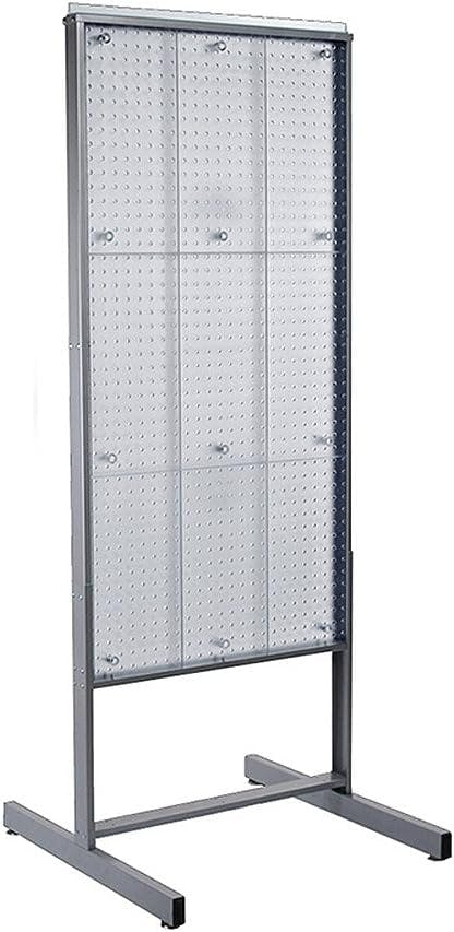 Clear Two-Sided Pegboard Mobile Display with Metal Frame, 24"W x 48"H
