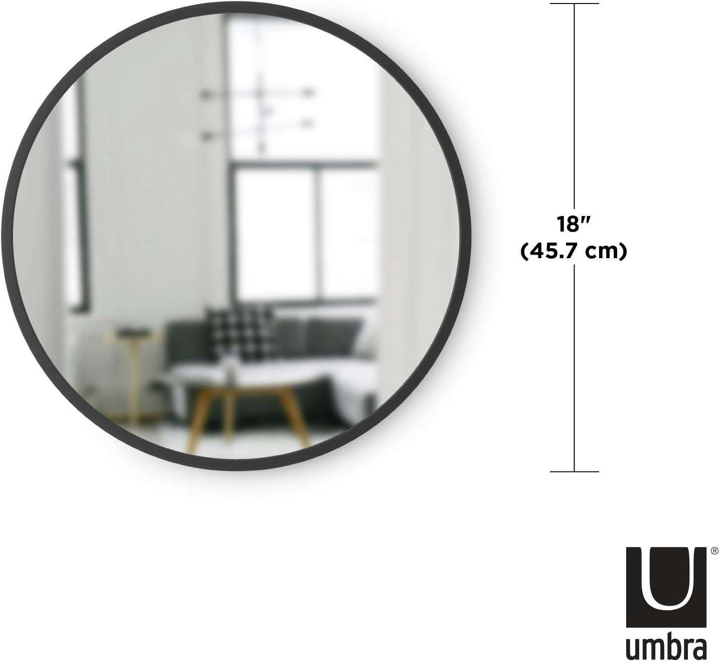 Umbra Hub 20" Industrial Black Rubber Round Wall Mirror