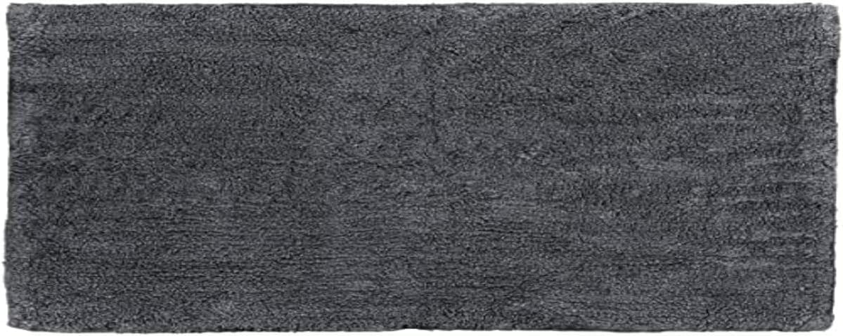 Reversible Luxe Cotton Bath Rug 24''x39'', Charcoal and Beige
