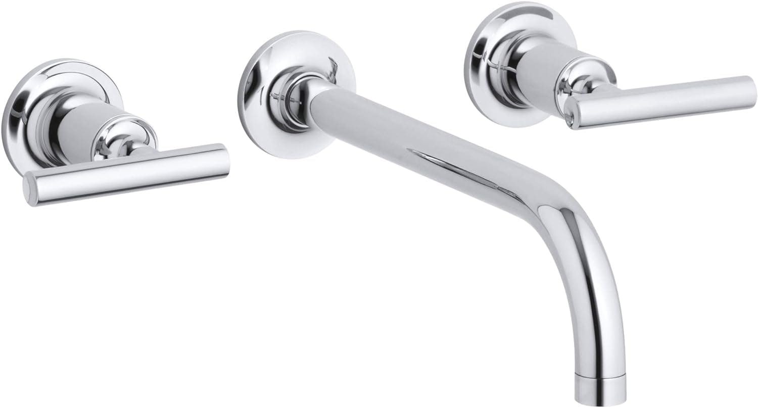 Purist Polished Chrome Double Handle Wall-Mounted Bathroom Faucet